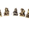 Conjunto com 5 Miniaturas de Ganesha Músico em Latão – 5,5 cm