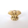 Estátua Mini do Deus Ganesha em metal brass com doce laddu nas mãos 3cm