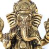 Estátua de Ganesha em Brass com Quatro braços e atributos 14cm