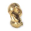 Estátua do Deus Ganesha em metal brass com doce laddu nas mãos