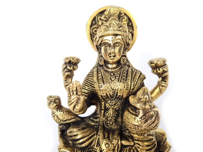 Estátua do Deusa Lakhsmi na Flor de Lótus em brass 14m