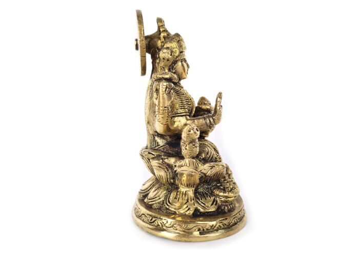 Estátua do Deusa Lakhsmi na Flor de Lótus em brass 14m