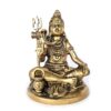 20250718_145714 Estátua de Shiva em latão (15cm), sentado em posição de lótus com tridente, serpente e gesto de bênção. Ricamente detalhada, ideal para altar, meditação ou decoração espiritual. Peso: 1.007g.