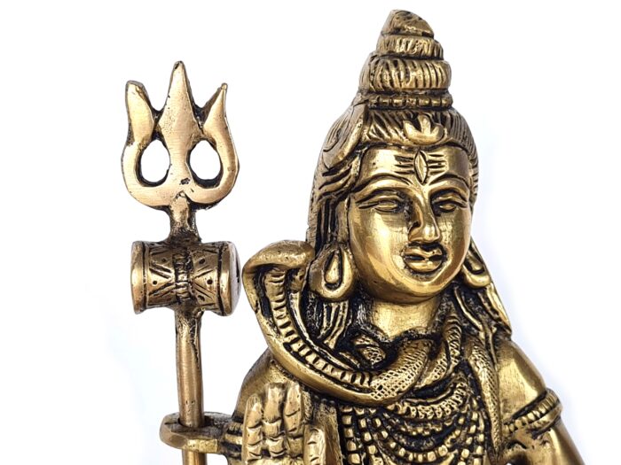 20250718_145732 Estátua do Deus Shiva em lótus com tridente removível em brass 15m