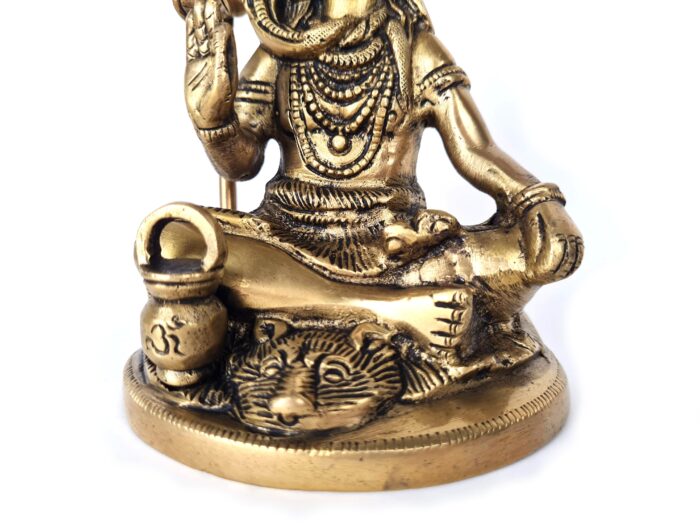 20250718_145739 Estátua do Deus Shiva em lótus com tridente removível em brass 15m
