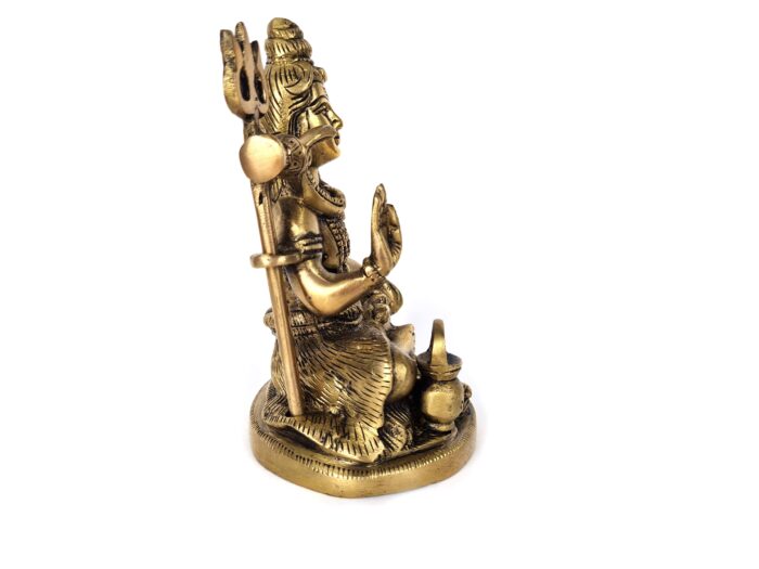 20250718_145746 Estátua do Deus Shiva em lótus com tridente removível em brass 15m
