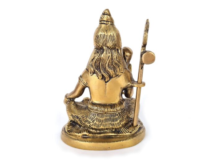 20250718_145753 Estátua do Deus Shiva em lótus com tridente removível em brass 15m