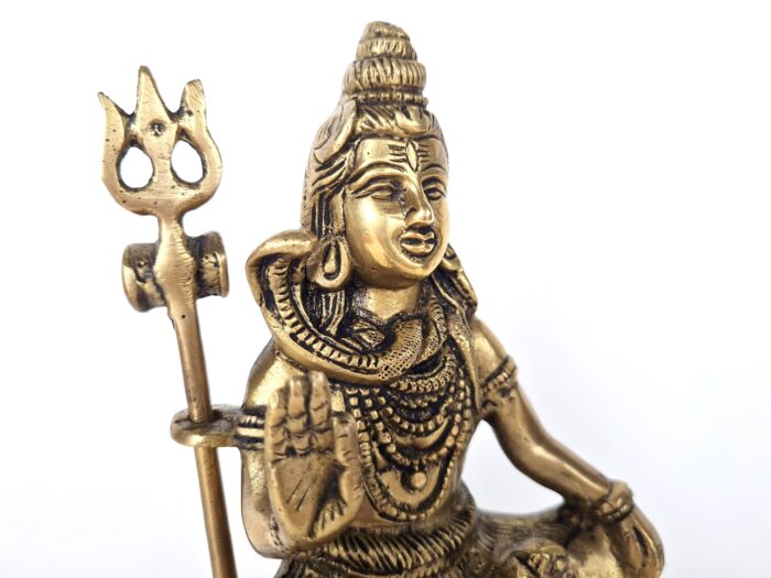 20250718_145823 Estátua do Deus Shiva em lótus com tridente removível em brass 15m