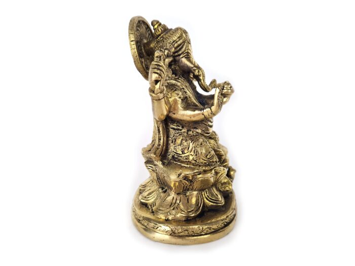 20250718_150126 Estátua de Ganesha em Brass com Quatro braços 20cm