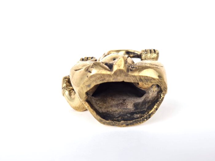 Estátua de Ganesha em Brass 4 braços proteção e bons começos 13cm