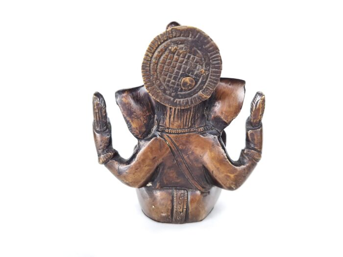 20250718_150423 Estátua de Ganesha em Brass escuro do sul da Índia 13cm