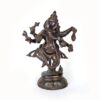 Estátua Ganesha Nritya Ganapati em Metal Escuro do Sul da Índia 23 cm