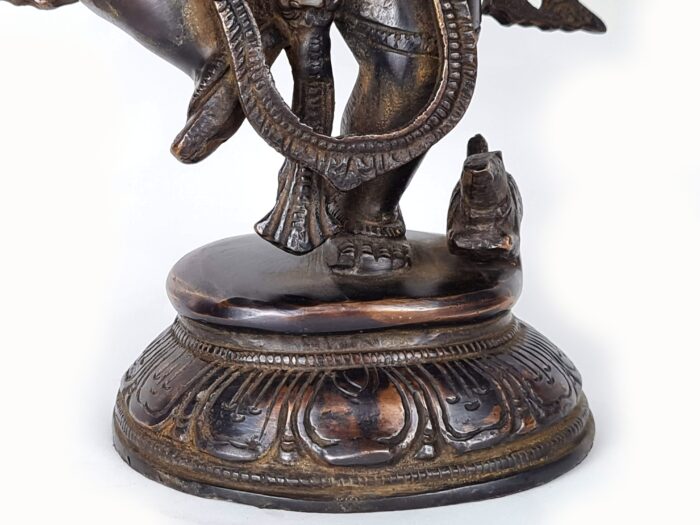 Estátua Ganesha Nritya Ganapati em Metal Escuro do Sul da Índia 23 cm