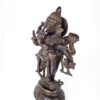 Estátua Ganesha Nritya Ganapati em Metal Escuro do Sul da Índia 23 cm