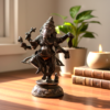 Estátua Ganesha Nritya Ganapati em Metal Escuro do Sul da Índia 23 cm