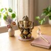 Estátua de Ganesha em Brass 4 braços proteção e bons começos 13cm