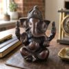 ganesha escuro do sul da India em metal 13cm belissimo Estátua de Ganesha em Brass escuro do sul da Índia 13cm