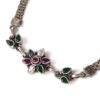 Tornozeleira indiana Anklet Rajnidhi prata com pedrarias