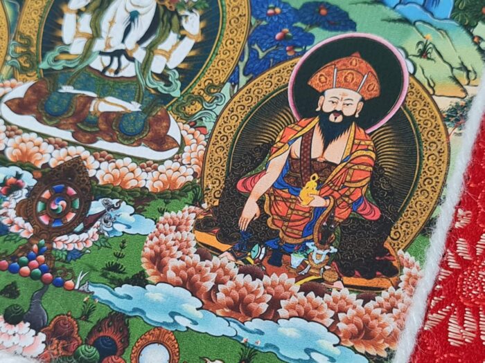 Painel de obra de arte Thangka Thangka Budista de Buda Shakyamuni e mestres