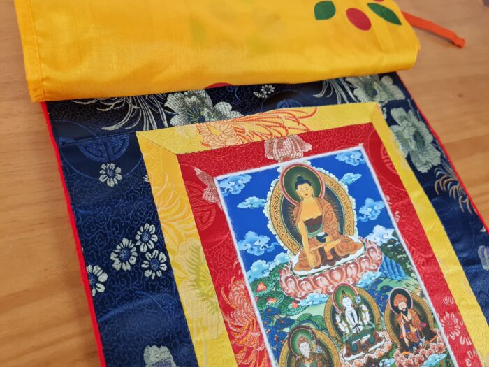 Painel de obra de arte Thangka Thangka Budista de Buda Shakyamuni e mestres