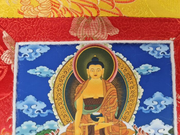 Painel de obra de arte Thangka Thangka Budista de Buda Shakyamuni e mestres