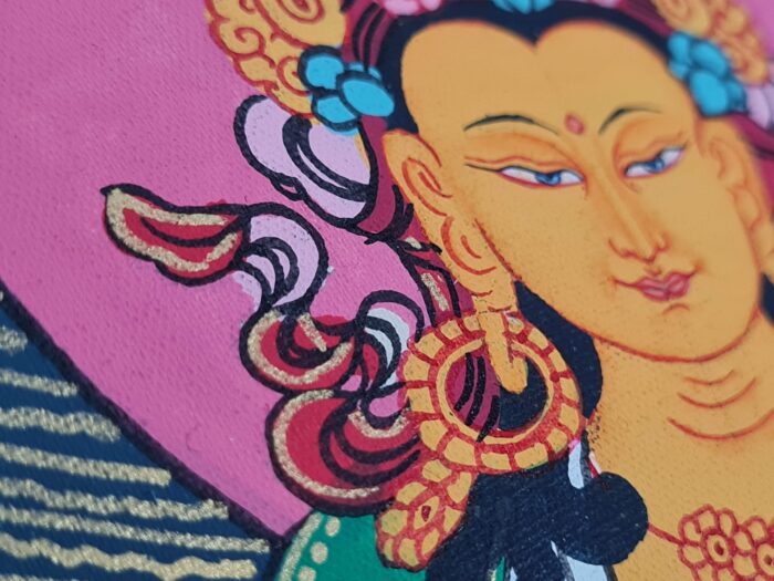 Painel de obra de arte Thangka Manjusri Bodhisattva