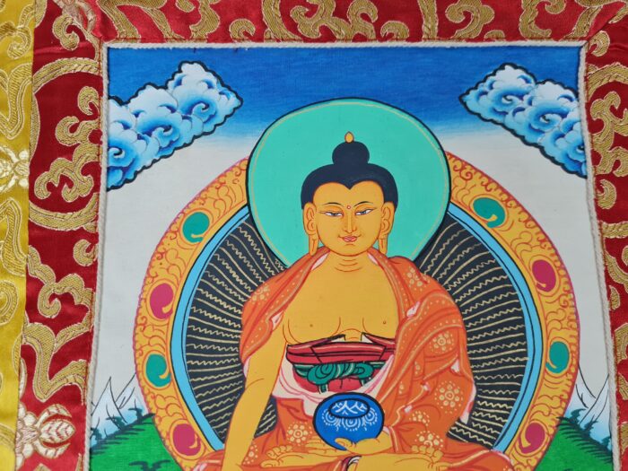 Painel de obra de arte Thangka Buda Shakyamuni