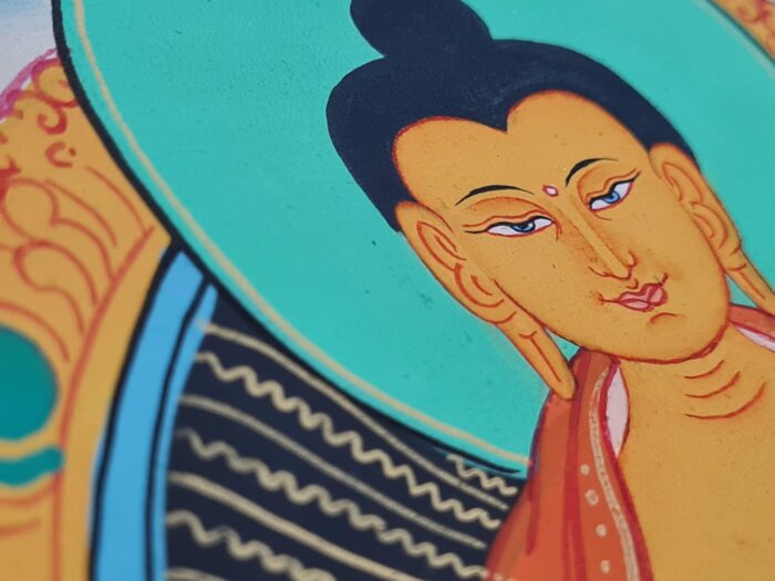 Painel de obra de arte Thangka Buda Shakyamuni