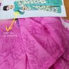 Sari indiano viscose com estampa floral bege com rosa e lilás
