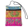 Bolsinha indiana multiuso de patchwork de saree rosa e coloridos