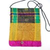 Bolsinha indiana multiuso de patchwork de saree rosa e coloridos