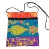 Bolsinha indiana multiuso de patchwork de saree azul e coloridos