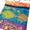 Bolsinha indiana multiuso de patchwork de saree azul e coloridos