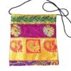 Bolsinha indiana multiuso de patchwork de saree azul e coloridos