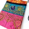 20250825_170654 Bolsinha indiana multiuso de patchwork de saree rosa azul claro e color