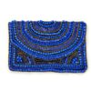 Bolsa indiana boho chic bordada pedrarias azul royal