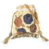 Bolsa Clutch Pouch Indiana com pedrarias florais bege e color