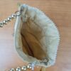 Bolsa Clutch Pouch Indiana com pedrarias florais bege e color