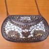 Bolsa indiana de metal black mosaico de pedras naturais madrepérolas