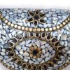Bolsa indiana de metal mosaico de pedras naturais madrepérolas e Olho Grego