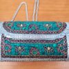 Bolsa indiana de metal mosaico de pedras naturais malaquita e coral