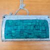 Bolsa indiana de metal mosaico de pedras naturais malaquita e coral
