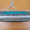Bolsa indiana de metal mosaico de pedras naturais malaquita e coral