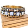 Bracelete indiano Rajasthan mosaico de madrepérolas com dourado