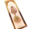 Tikka joia indiana de testa dourado com pedrarias rosa claro