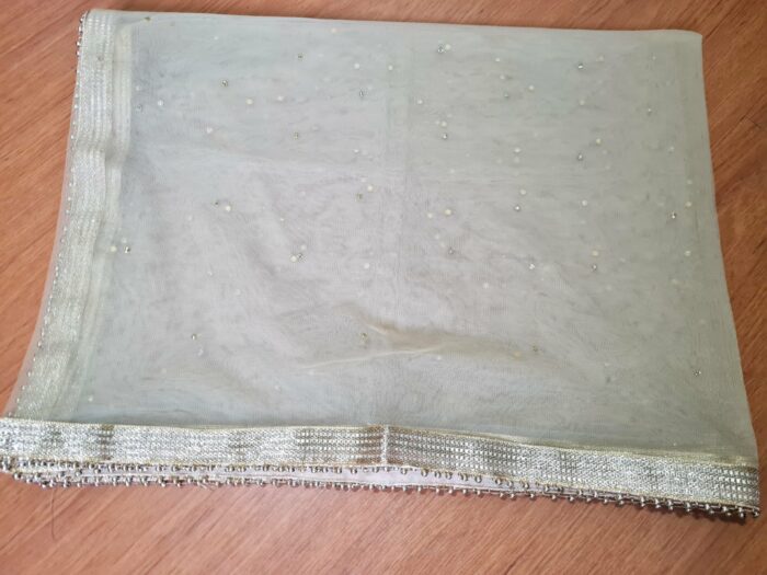 Saree Vermelho Bordado com Fios Dourados e Pedrarias com dupatta inclusa