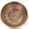 Tigela tibetana com 7 ligas dourada Buda e 8 símbolos auspiciosos 9,5cm