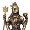 20250927_114924 Estátua do Deus Shiva em lótus com tridente removível em brass 9cm