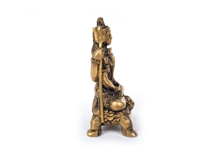 20250927_114931 Estátua do Deus Shiva em lótus com tridente removível em brass 9cm