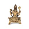 20250927_114935 Estátua do Deus Shiva em lótus com tridente removível em brass 9cm